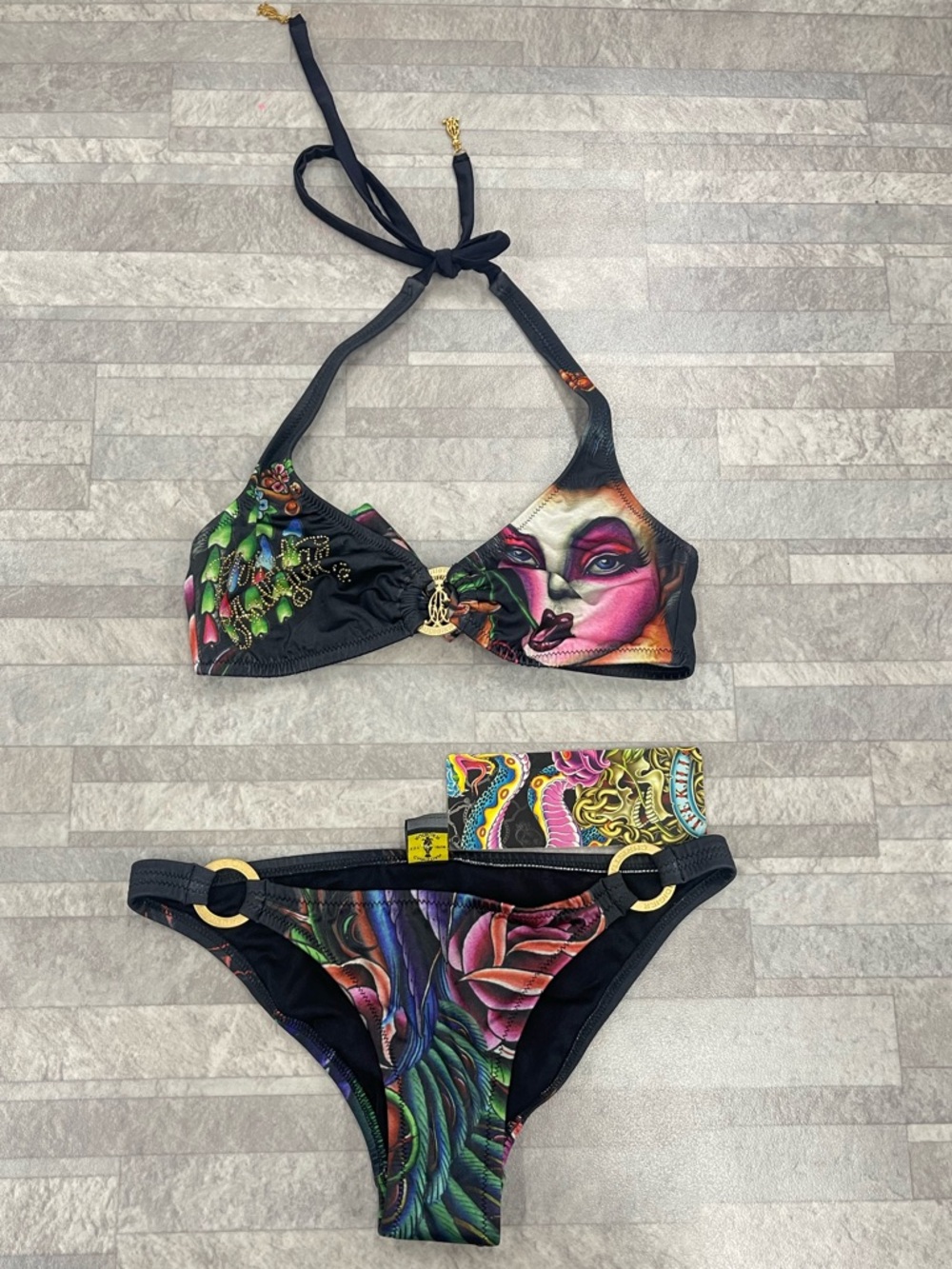 NWT Y2K Christian Audigier 2pc Bikini